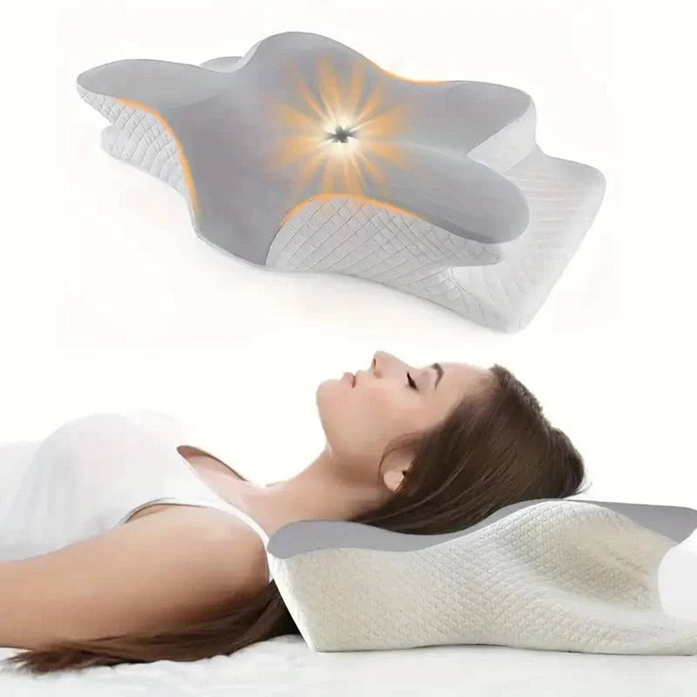 Ergonomic Butterfly Memory Foam Pillow for Cervical Neck Pain Relief Support